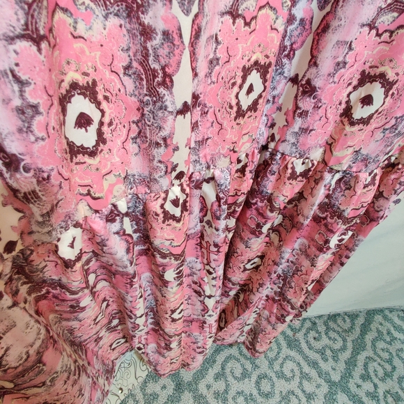 OC ORDER PLUS NWT Bohemian Geometric Kaftan Long Sleeve Collared Maxi Dress 3XL - Picture 15 of 15